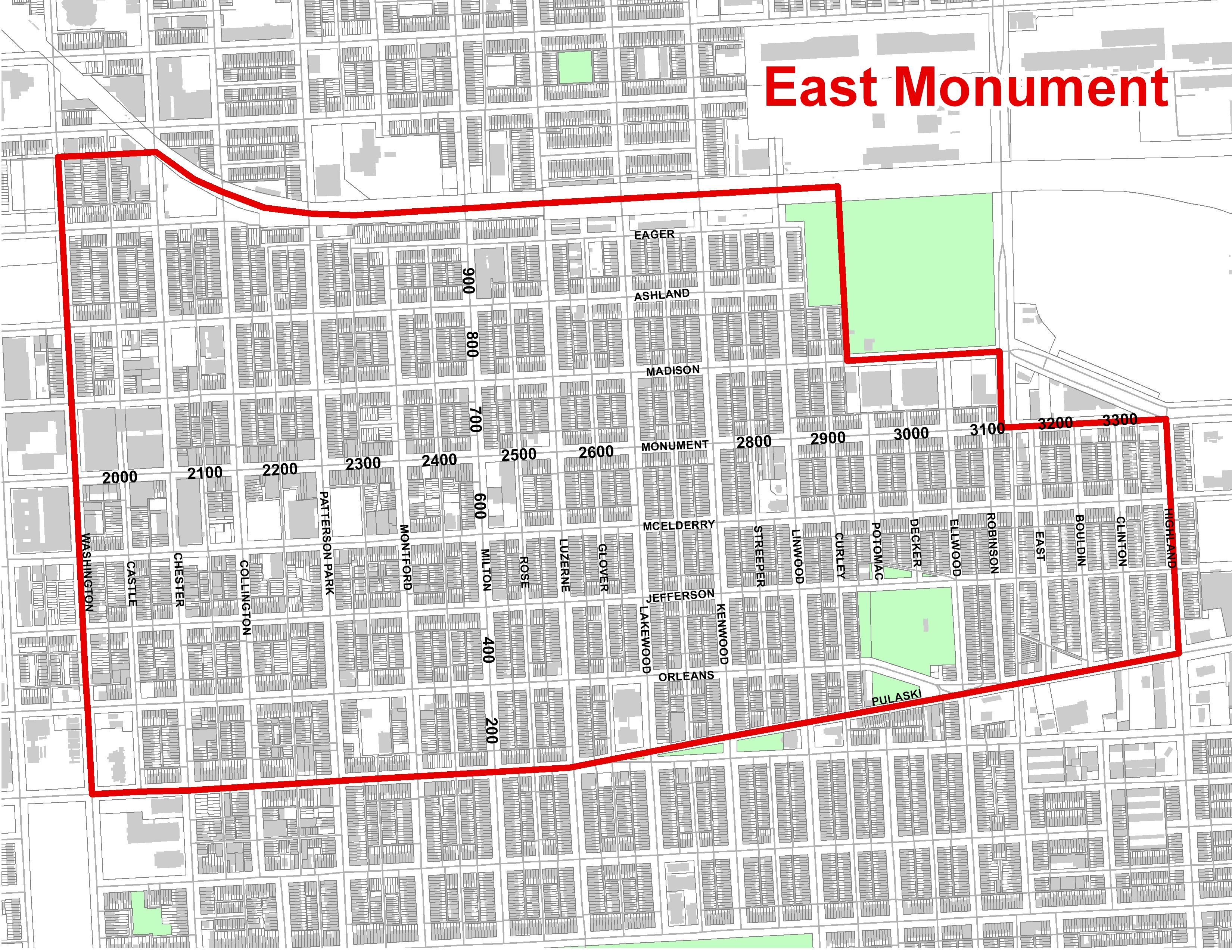 east monument historic district map