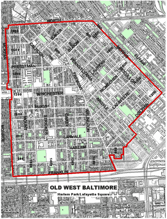old west baltimore map